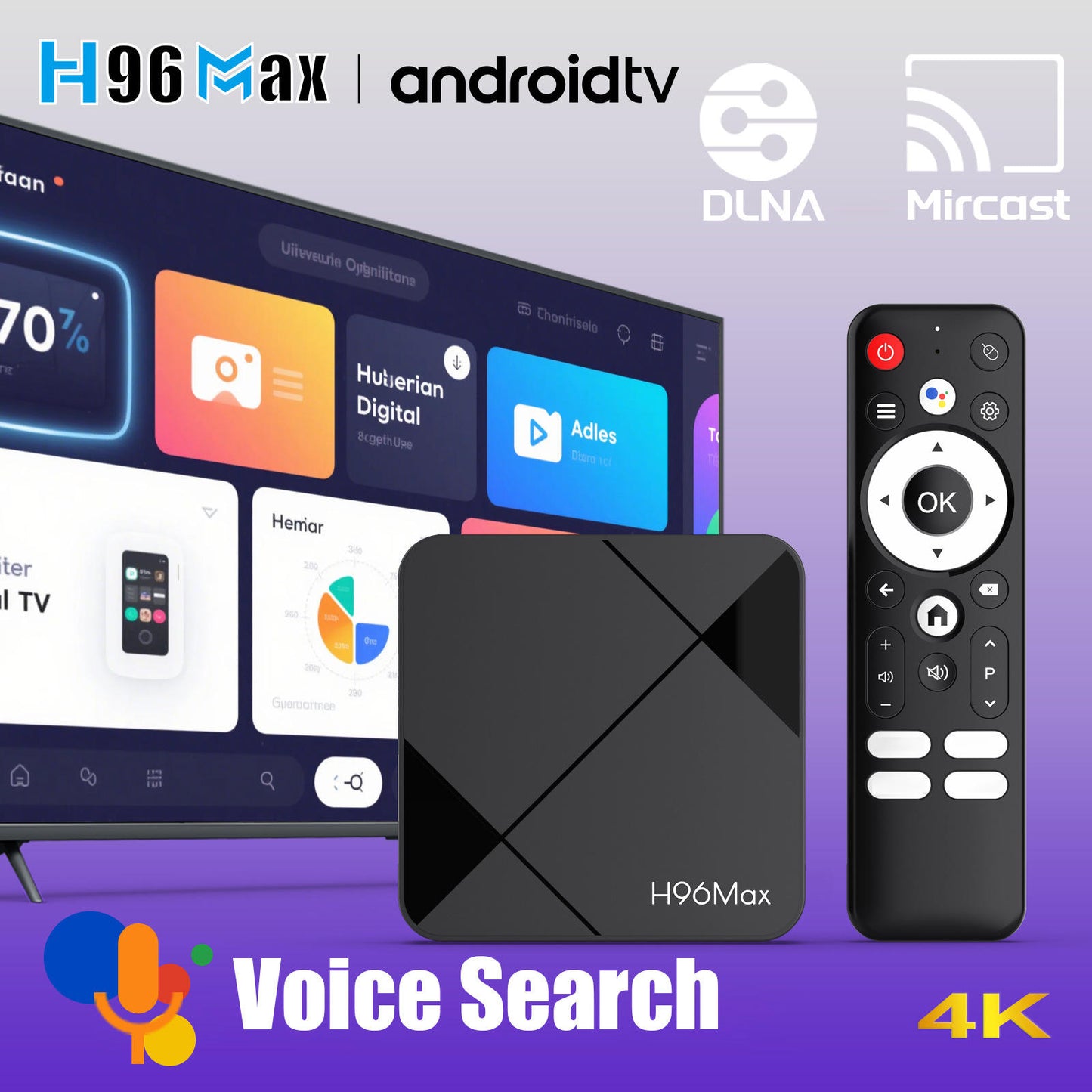 AndroidTv H96 Max S905L3  Quad Core 4K UHD Dual WiFi Android 14