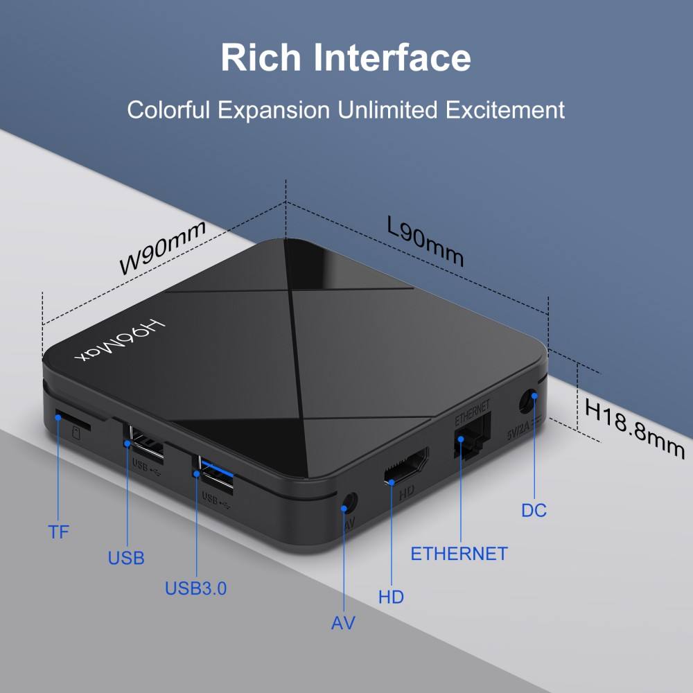 AndroidTv H96 Max S905L3  Quad Core 4K UHD Dual WiFi Android 14